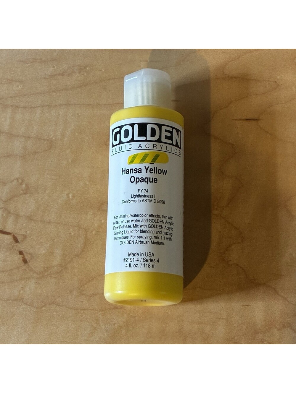 Golden Liquid Acrylic Paint - 4oz - Hansa Yellow Opaque - NEW